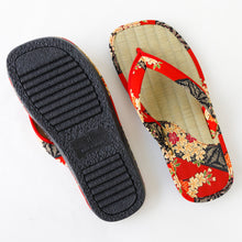 Cargar imagen en el visor de la galería, Traditional Japanese Sandals Tatami Setta Zori, Made in Japan - Red
