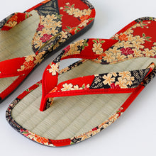 Cargar imagen en el visor de la galería, Traditional Japanese Sandals Tatami Setta Zori, Made in Japan - Red
