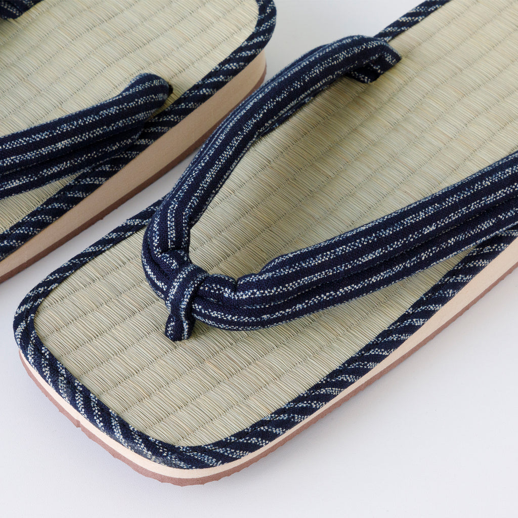 Traditional Japanese Sandals Tatami Setta Zori, Made in Japan - Black Stripes