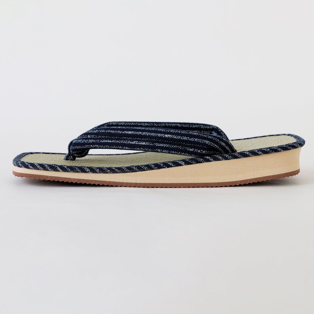 Traditional Japanese Sandals Tatami Setta Zori, Made in Japan - Black Stripes