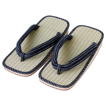 Cargar imagen en el visor de la galería, Traditional Japanese Sandals Tatami Setta Zori, Made in Japan - Black Stripes
