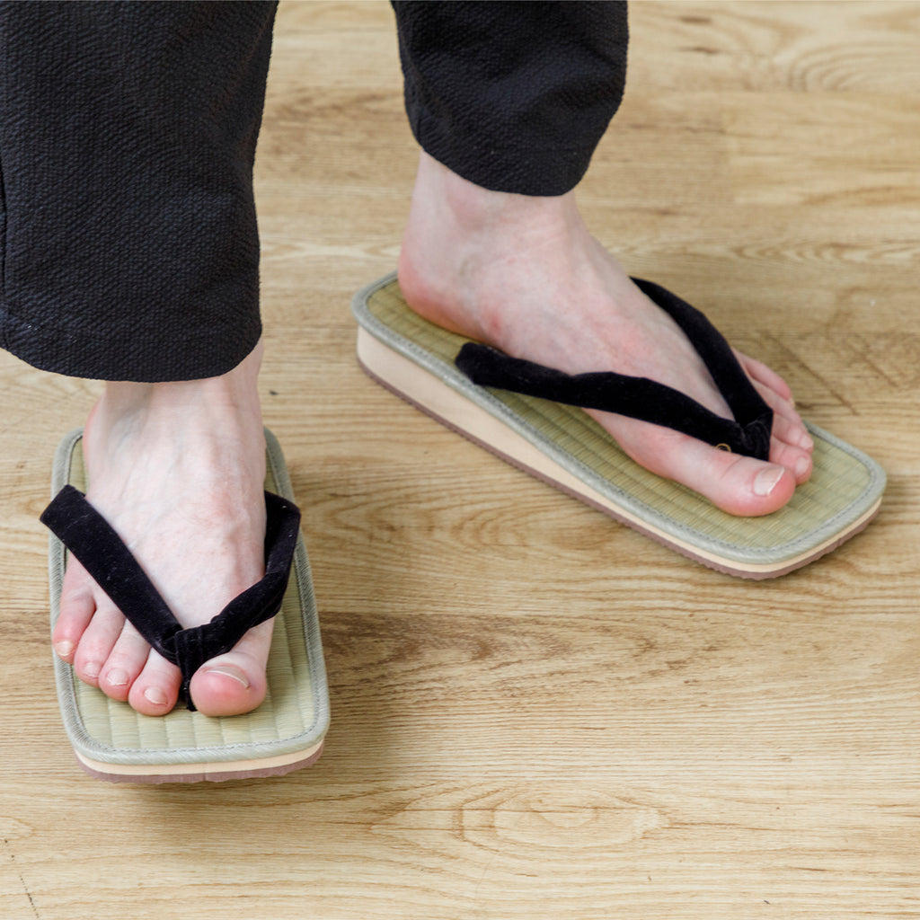 Traditional Japanese Sandals Tatami Setta Zori, Made in Japan - Black