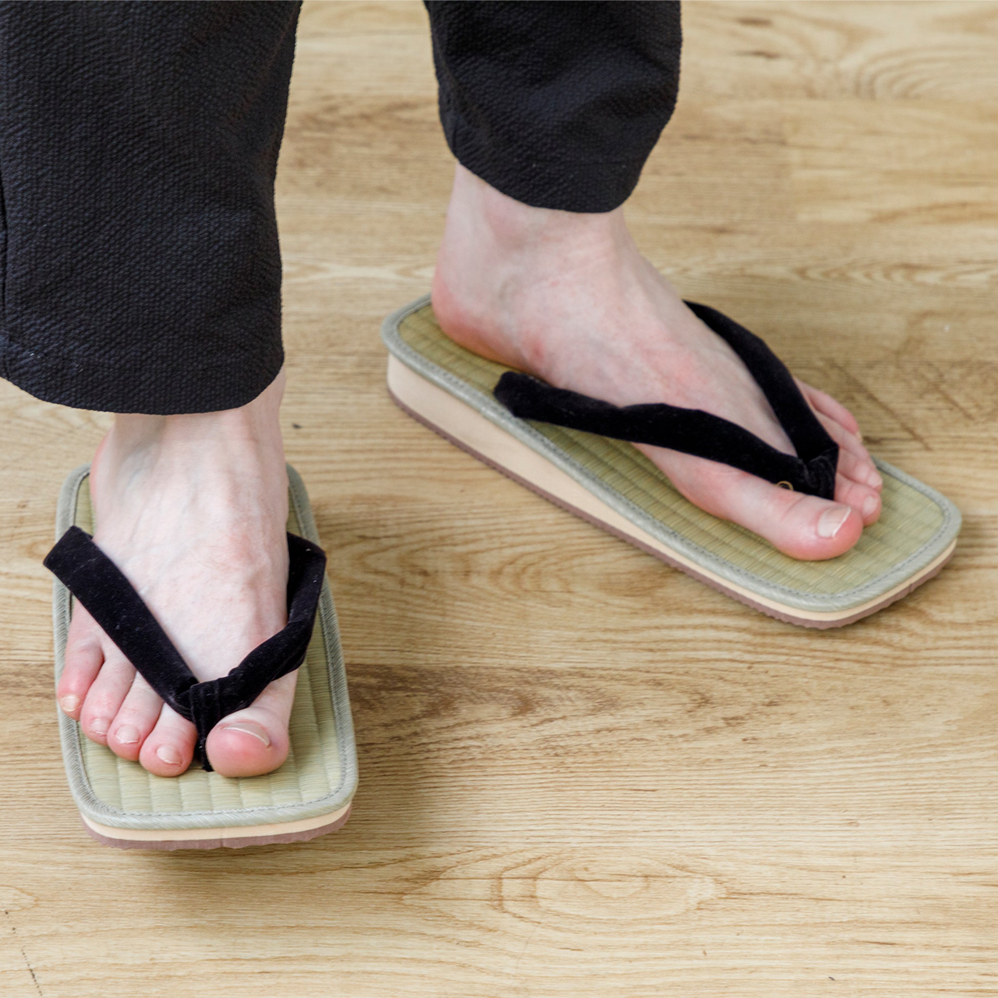 Traditional Japanese Sandals Tatami Setta Zori, Made in Japan - Black