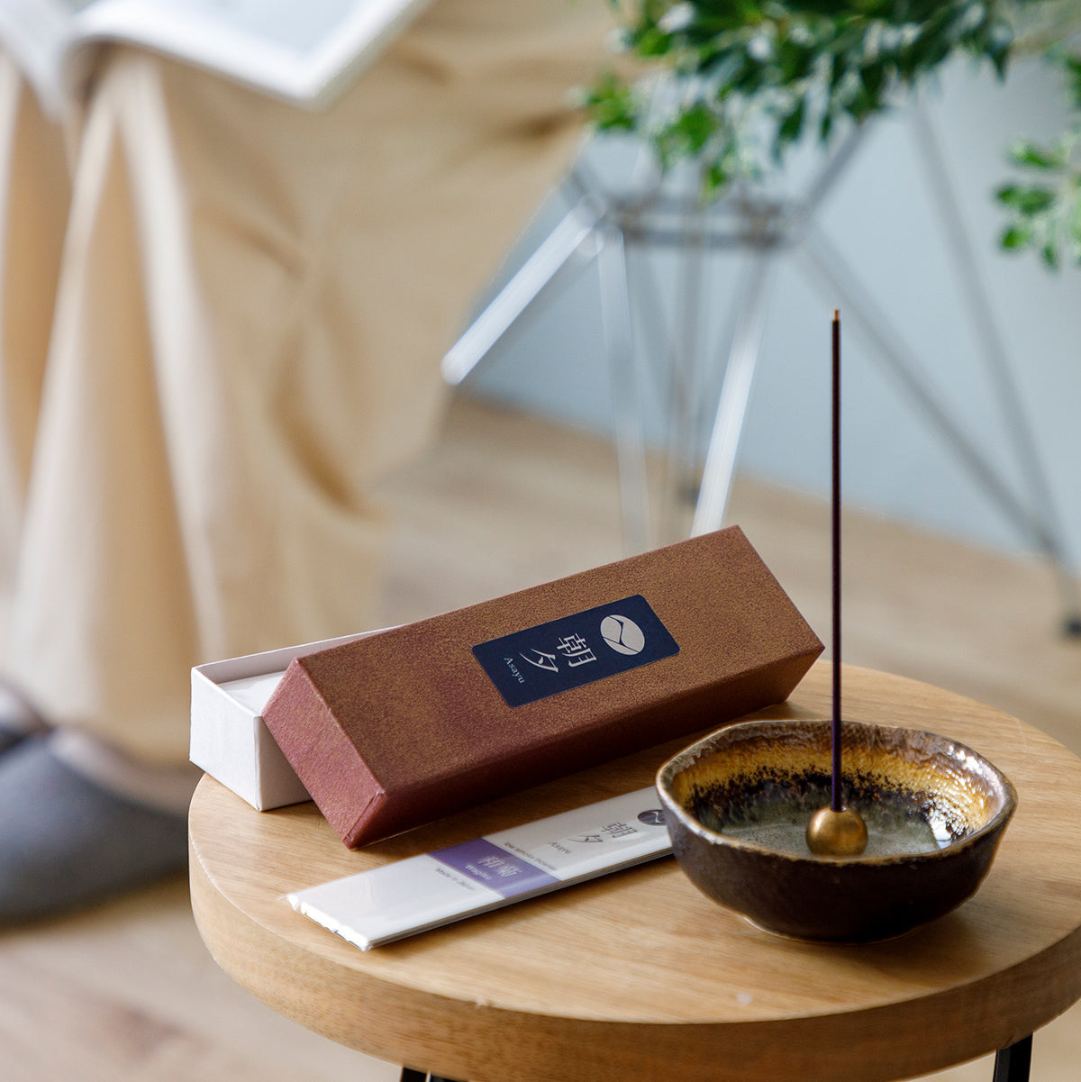Flower Incense Sticks Assortment, Set of 5 Scents: Wagiku, Plum, Rose, Jasmine, Sakura