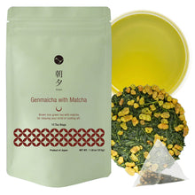 Cargar imagen en el visor de la galería, 【Free shipping in Canada】Discover the exquisite blend of Genmaicha with Matcha Tea Bags from Asayu Japan. Savor the unique mix of first-flush green tea, roasted brown rice, and Matcha for a nutty, umami-rich flavor. Ideal for any time of day, our tea bags offer a convenient, luxurious tea experience with 100% Japanese handpicked leaves. 
