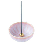 Asayu Japan Cherry Blossom Pink Mini Lotus Flower Incense Holder with brass stand for incense sticks