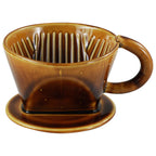 Asayu Japan Ceramic Coffee Dripper in Caramel