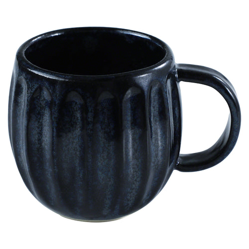 Asayu Japan Ceramic Coffee Mug in Dark Navy Blue.
