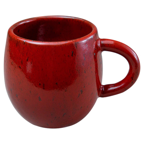Asayu Japan Ceramic Coffee Mug in Chrome Red.