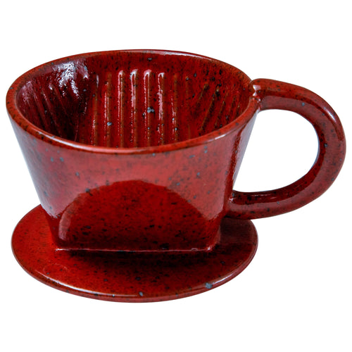 Asayu Japan Ceramic Coffee Dripper in Chrome Red