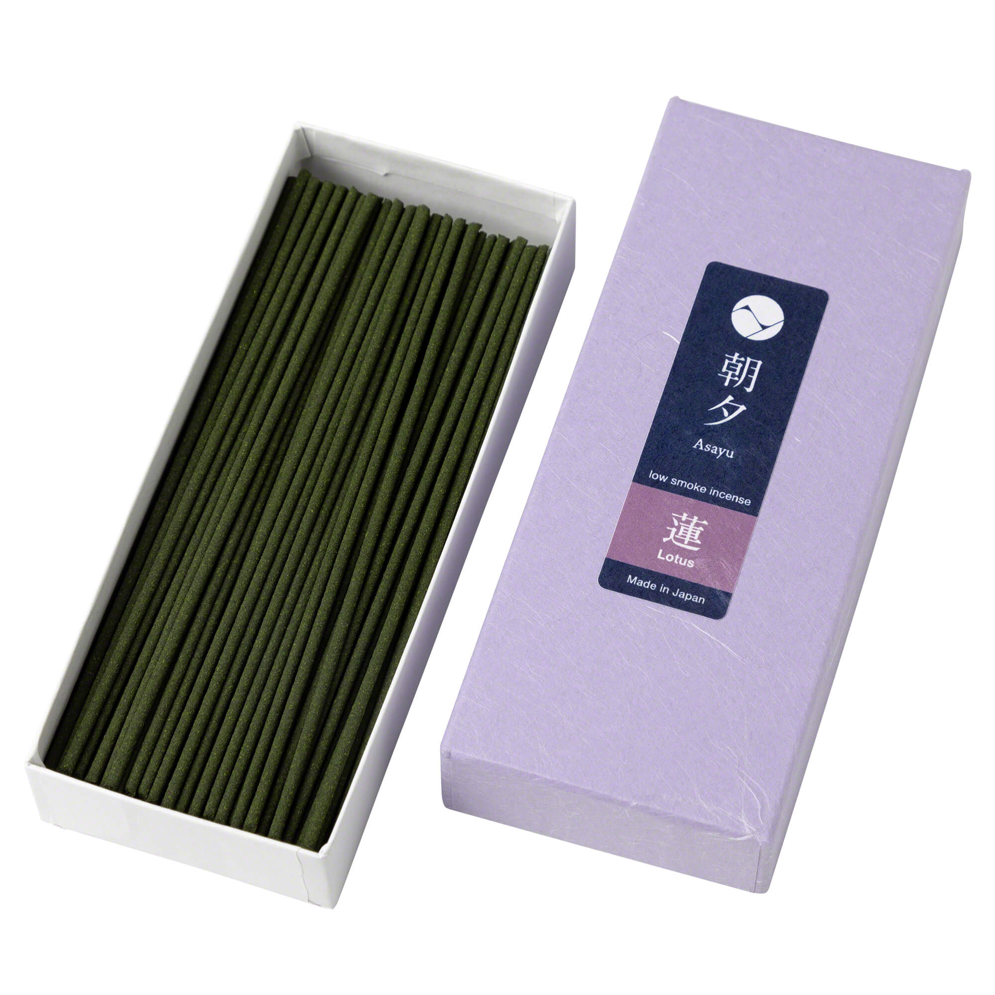 Lotus Flower Low Smoke Incense Sticks by Asayu Japan in an open box