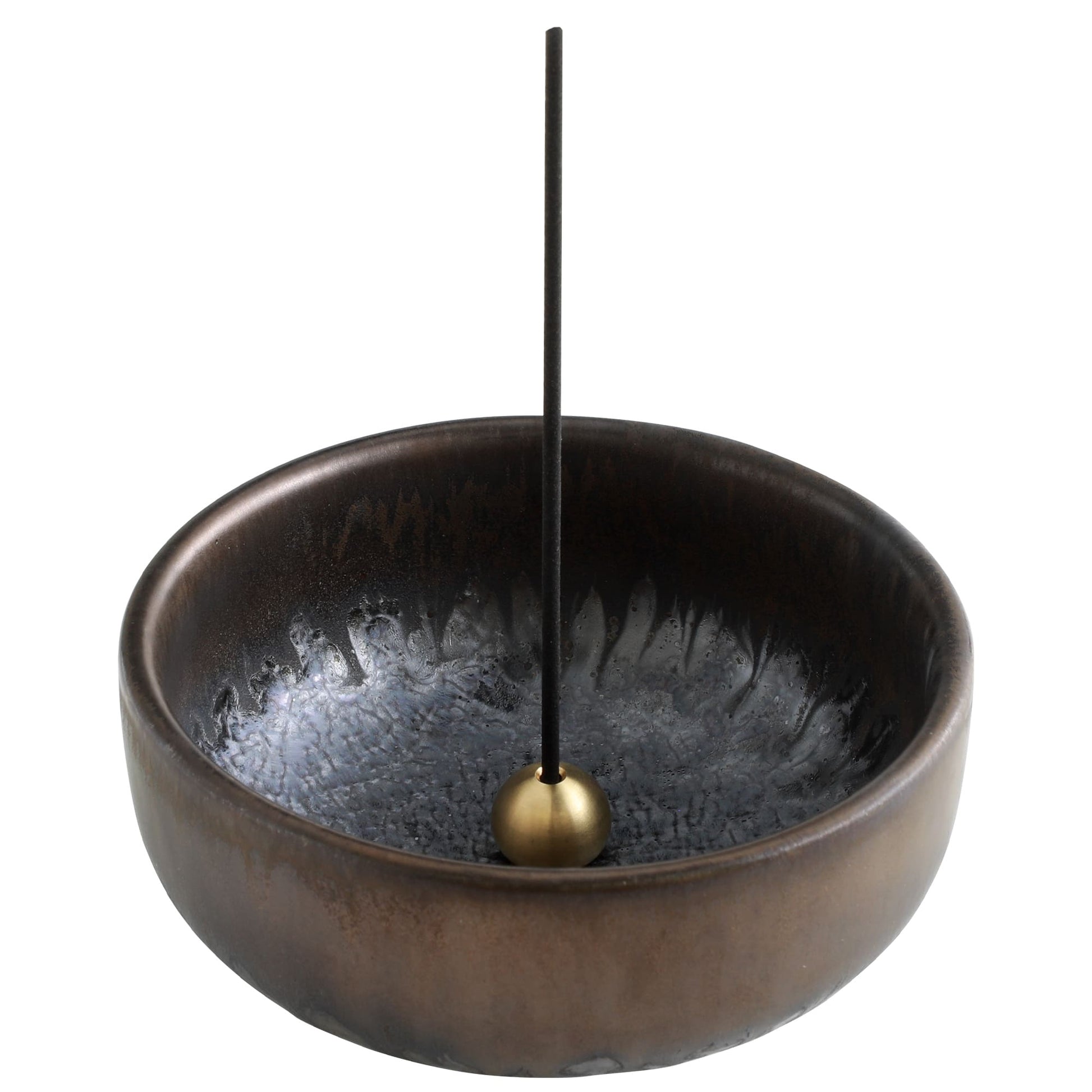 Asayu Japan Zen Black and Gold Incense Holder with brass stand for incense sticks