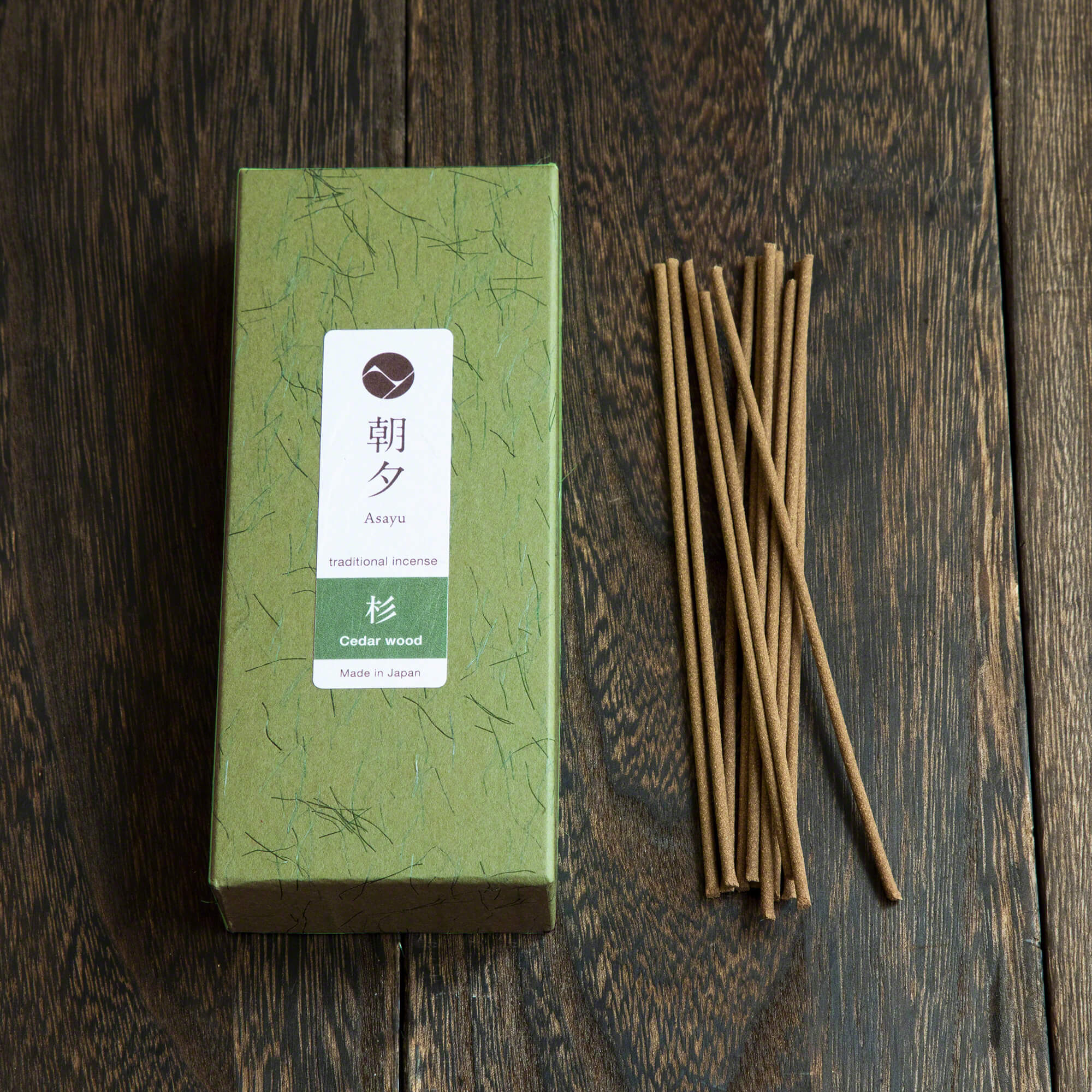 Box of Cedar Wood Traditional Smoke incense with sticks outside