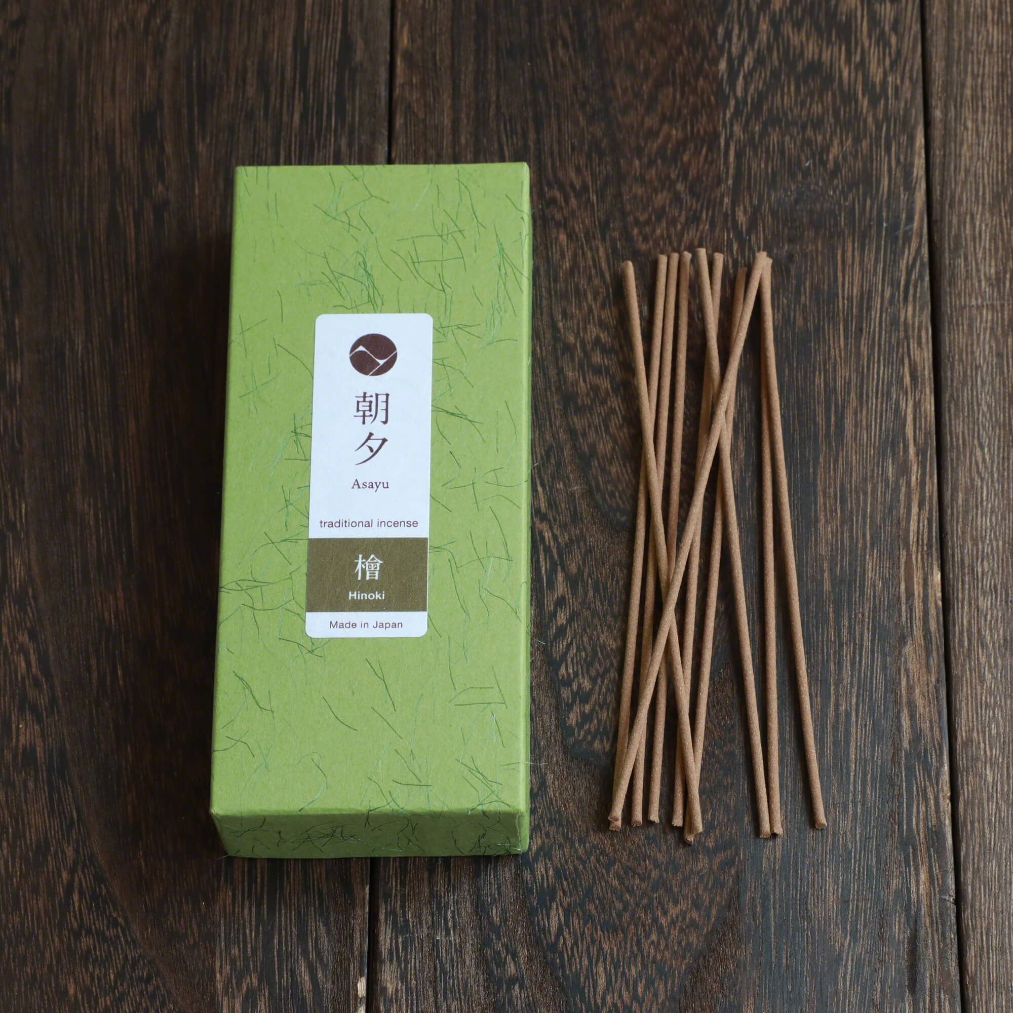 Box of Hinoki Cypress Traditional Smoke incense with sticks outside