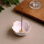 [ Free Shipping all over the continental US, CA, UK ] 100% Made in Japan Asayu Japan Cherry Blossom Pink Mini Sakura Incense Holder with Brass Incense Burner Stand for relaxation, meditation and yoga