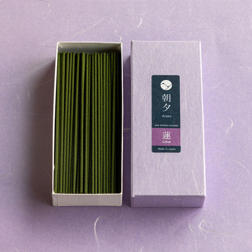 Lotus Low Smoke Incense Sticks by Asayu Japan open box