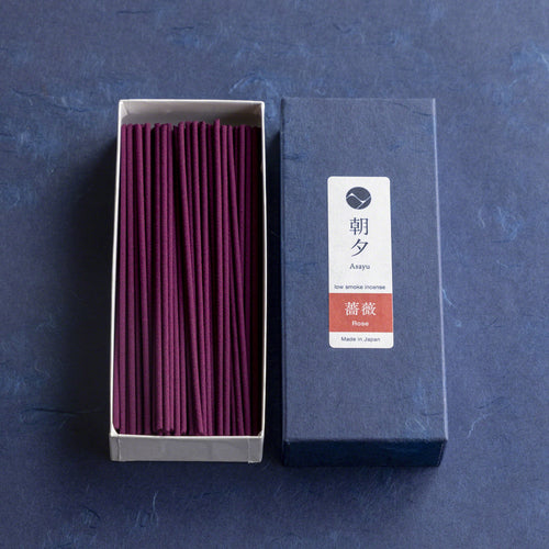 Rose Low Smoke Incense Sticks by Asayu Japan open box