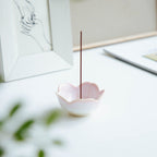 [ Free Shipping all over the continental US, CA, UK ] 100% Made in Japan Asayu Japan Cherry Blossom Pink Mini Sakura Incense Holder with Brass Incense Burner Stand for relaxation, meditation and yoga