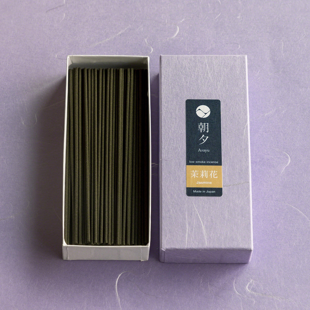 Jasmine Low Smoke Incense Sticks by Asayu Japan open box