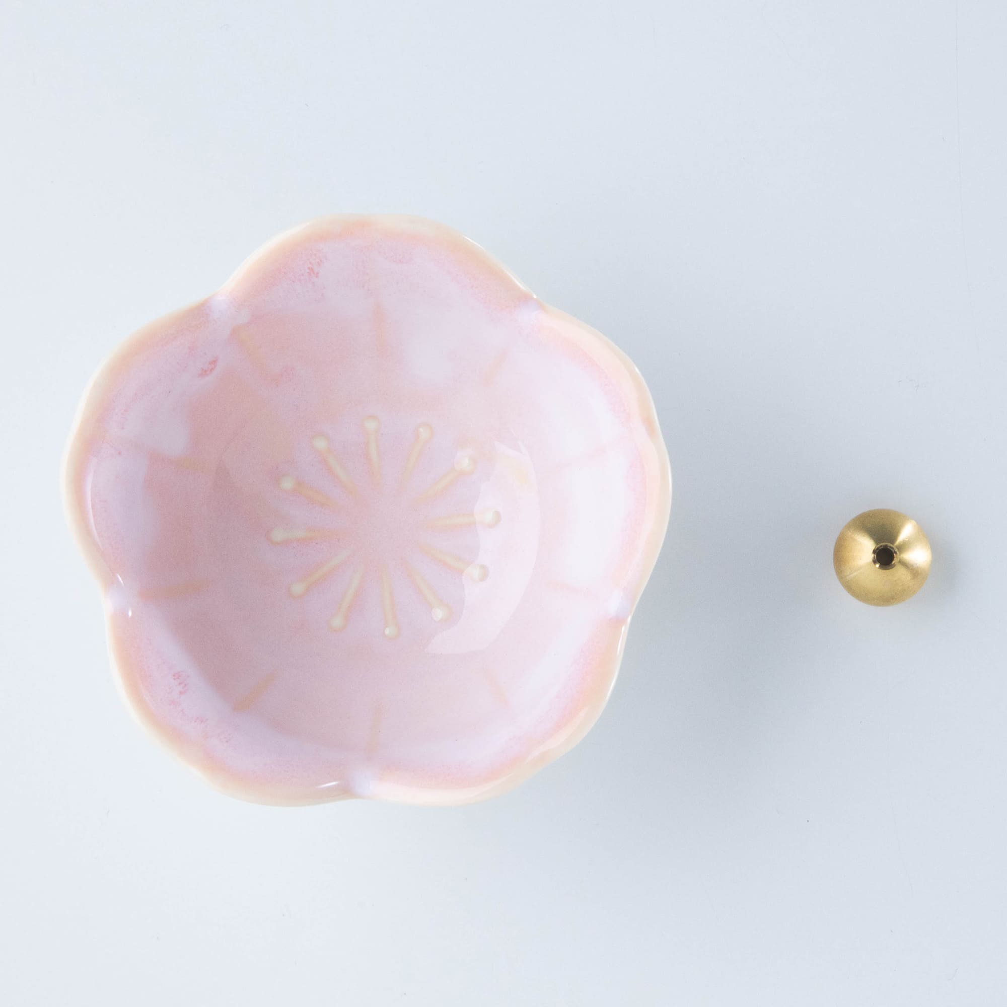 [ Free Shipping all over the continental US, CA, UK ] 100% Made in Japan Asayu Japan Cherry Blossom Pink Mini Sakura Incense Holder with Brass Incense Burner Stand for relaxation, meditation and yoga