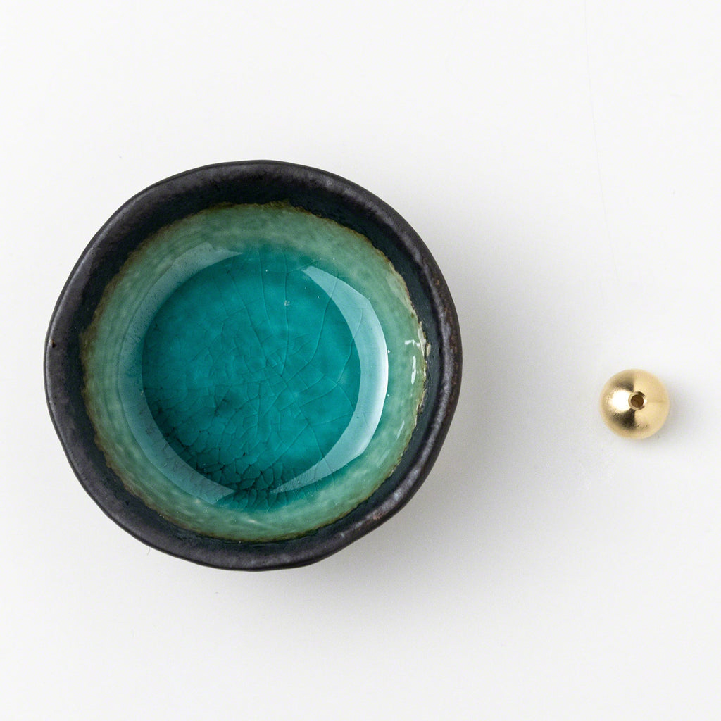 Small Mini Nature Aquamarine Incense Holder Stand stick cone ceramic porcelain handcraft adjustable angle detachable home decor round hole simple elegant yoga relax meditation minimalist