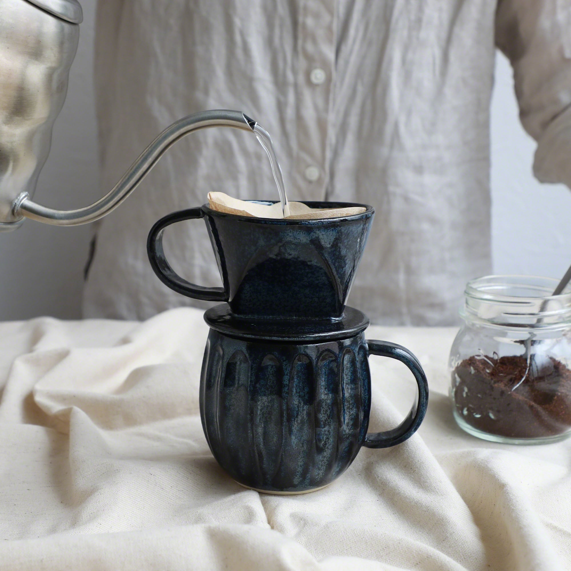 Ceramic Coffee Mug in Dark Navy Blue