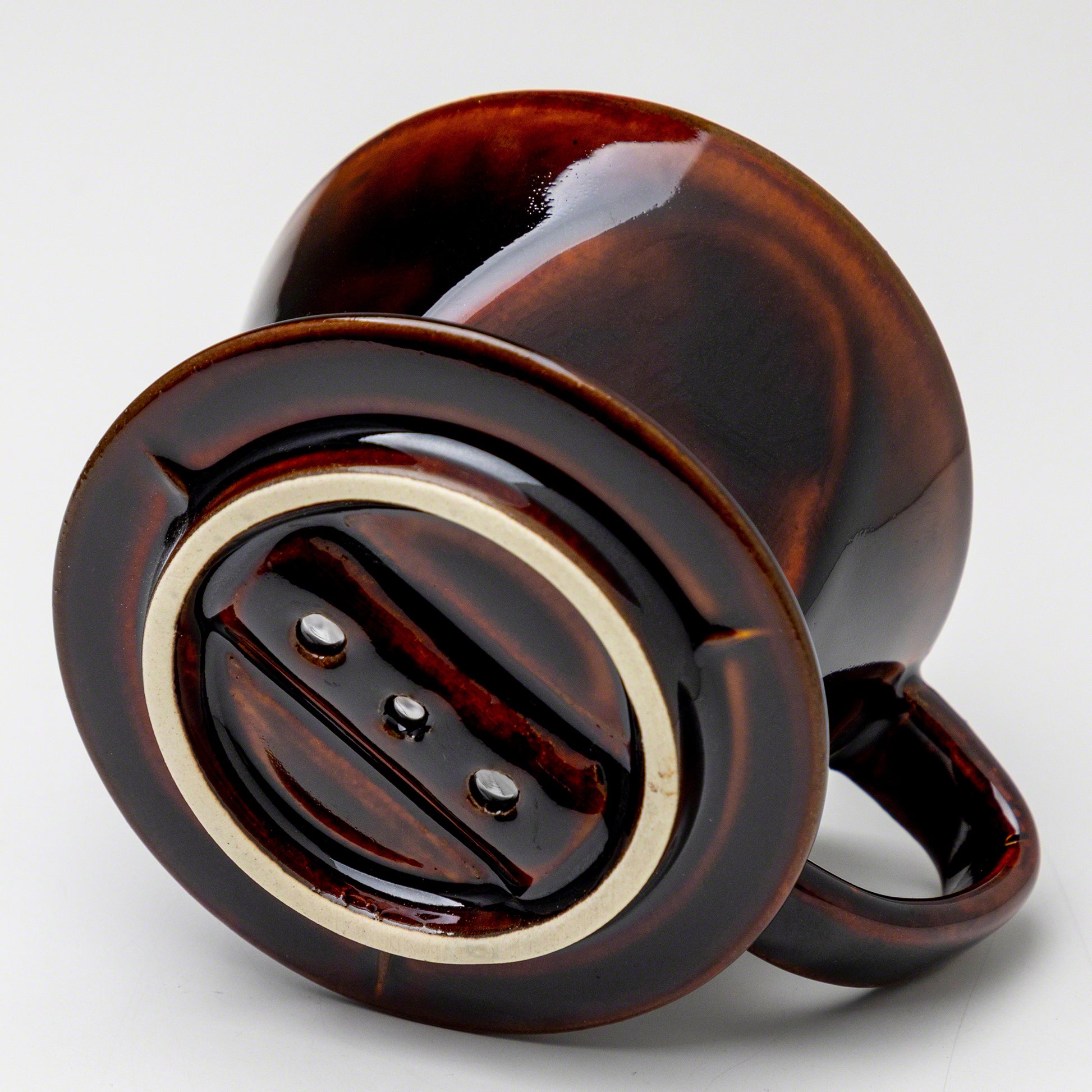[ Free Shipping all over the US ] Asayu Japan || 100% Made in Japan Ceramic Coffee Pour Over Maker Set Chocolate Brown || Ceramic Coffee Dripper Chrome Red || Coffee Dripper Cone || Coffee Mug || IEasy-to-use Pour Over Coffee Dripper || Slow Brewing Paper Filter Holder and Dripper with 3 Holes for Coffee and Tea
