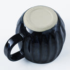 Bottom of the Asayu Japan Ceramic Coffee Mug in dark navy blue.