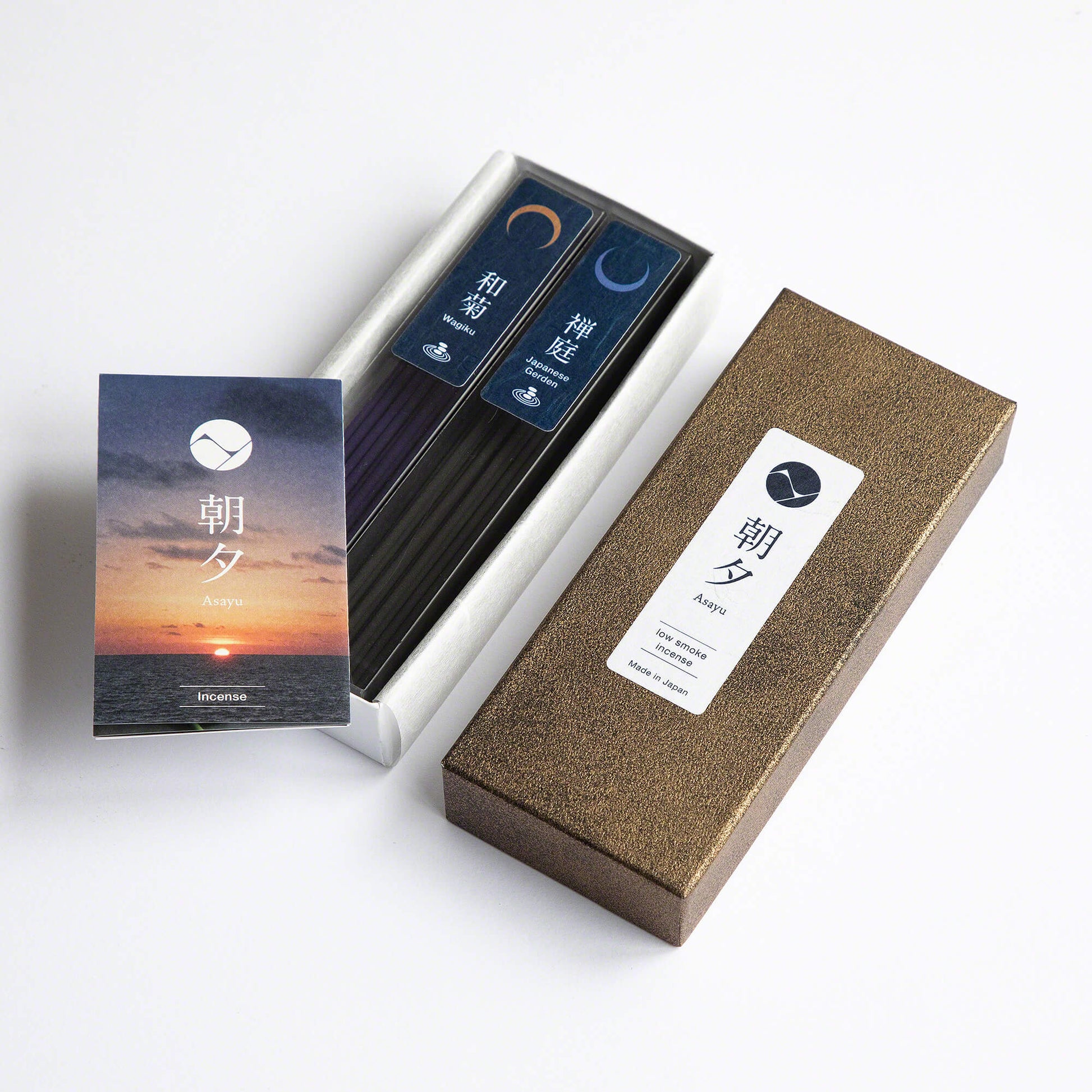 [ Free Shipping all over the US ]  100% Made in Japan Low Smoke Incense Gift Set [ Zen Set (Japanese Garden & Wagiku Chrysanthemum) + Zen Incense Holder ] || Low Smoke Japanese Incense Sticks || Incense holder and burner stand || Incense for Yoga and Meditation