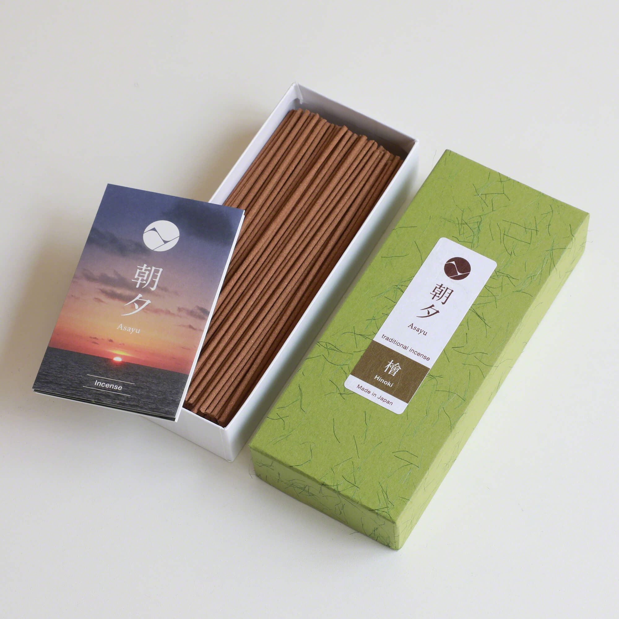 Hinoki Cypress Traditional Incense Sticks box with mini catalogue