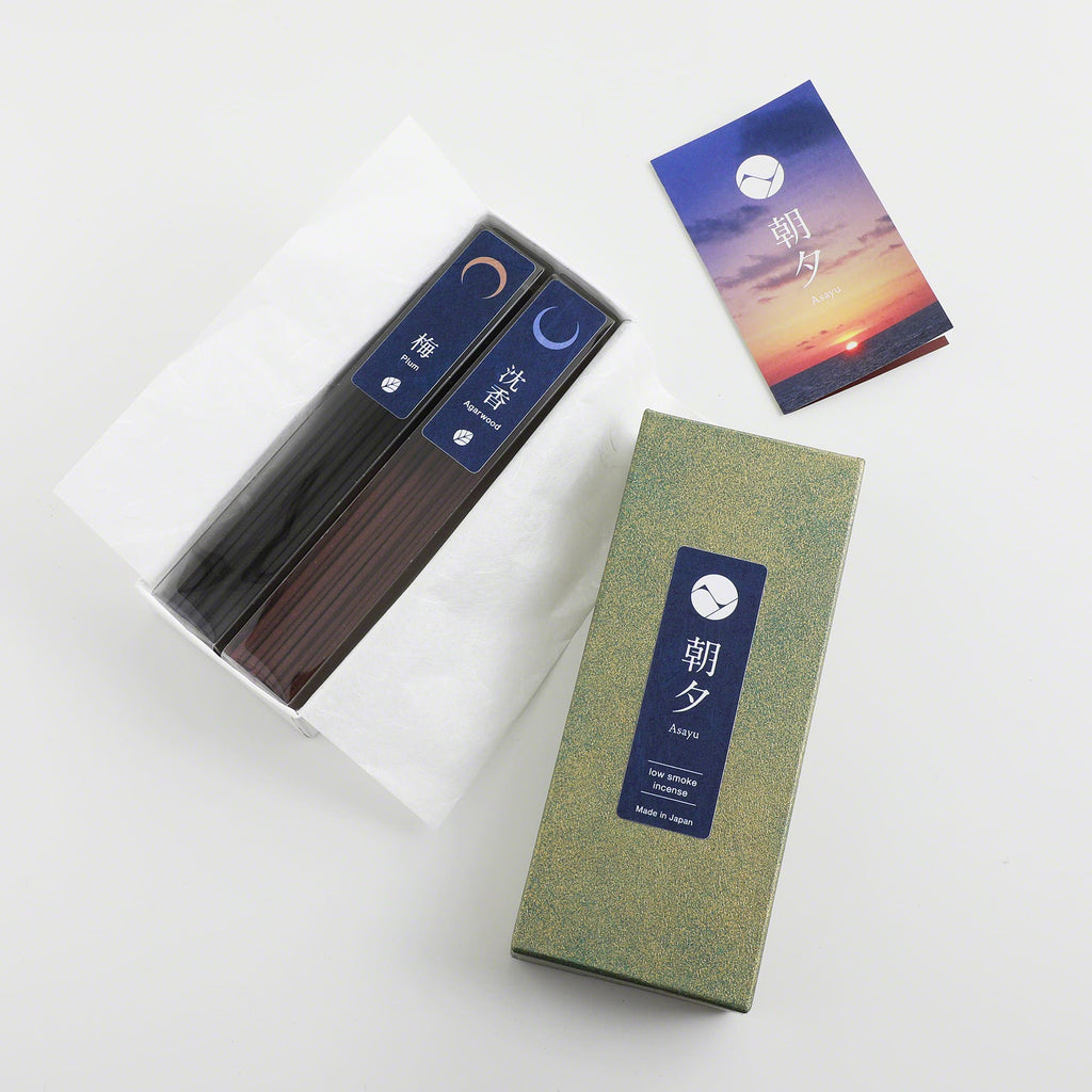 Asayu Japan Low Smoke Incense Sticks 40g Nature Scent Set