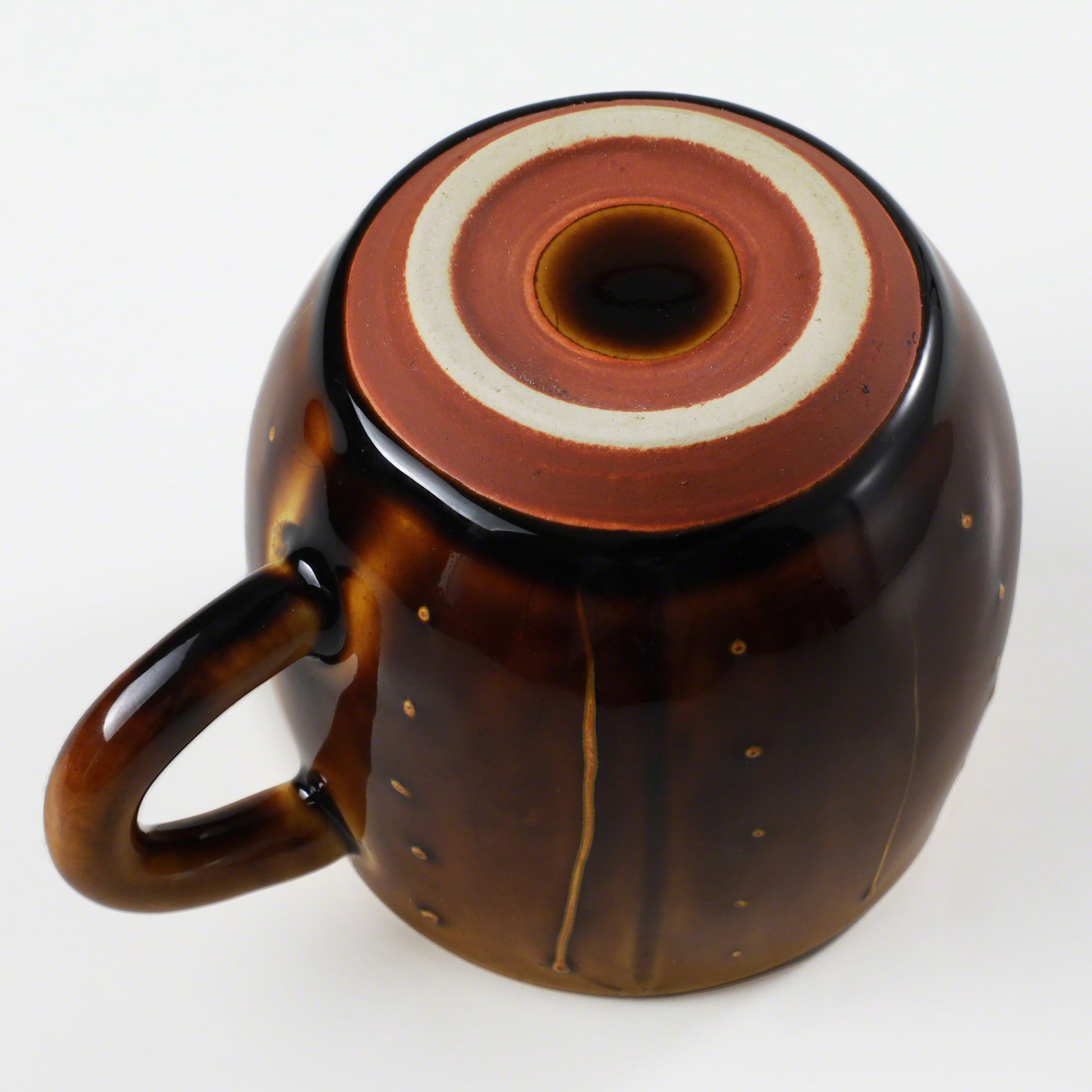 Bottom of the Asayu Japan Ceramic Coffee Mug in caramel.