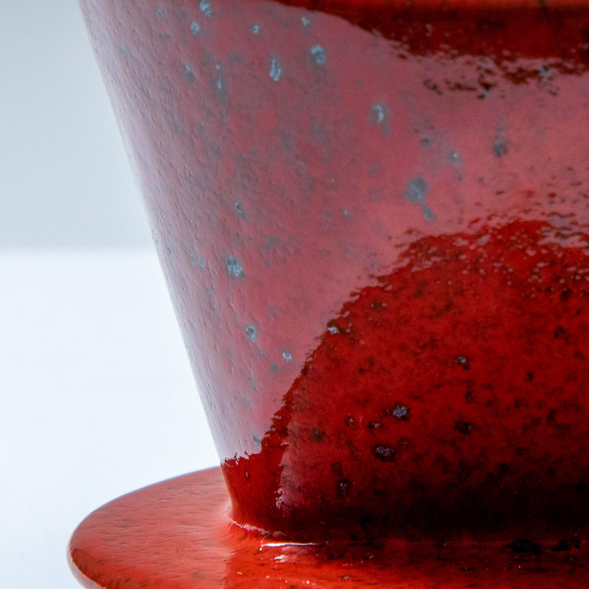 Chrome Red Ceramic Coffee Pour Over Maker Set