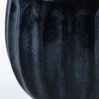 Close-up of the glaze in the Asayu Japan Ceramic Coffee Mug in dark navy blue.