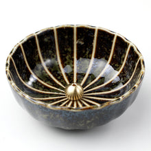 Load image into Gallery viewer, Asayu Japan Dark Green Lotus Flower Incense Holder with brass stand
