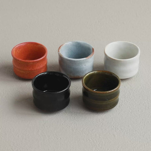 video showcasing the 5 different colored ochoko sake cups