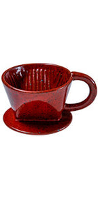 Chrome Red Ceramic Coffee Pour Over Maker Set