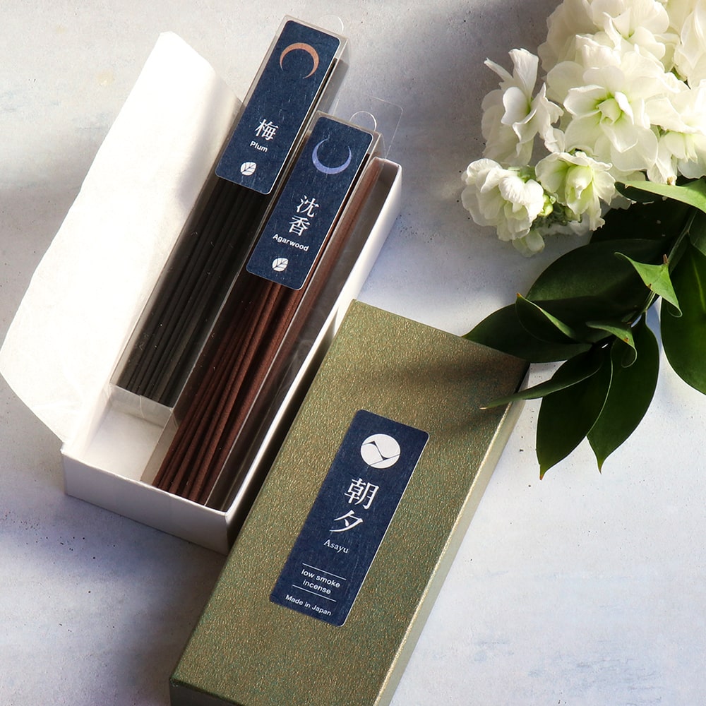 Asayu Japan Low Smoke Incense Sticks 40g Nature Scent Set
