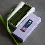 Asayu Japan Lotus Low Smoke Incense Sticks open box with lotus flower