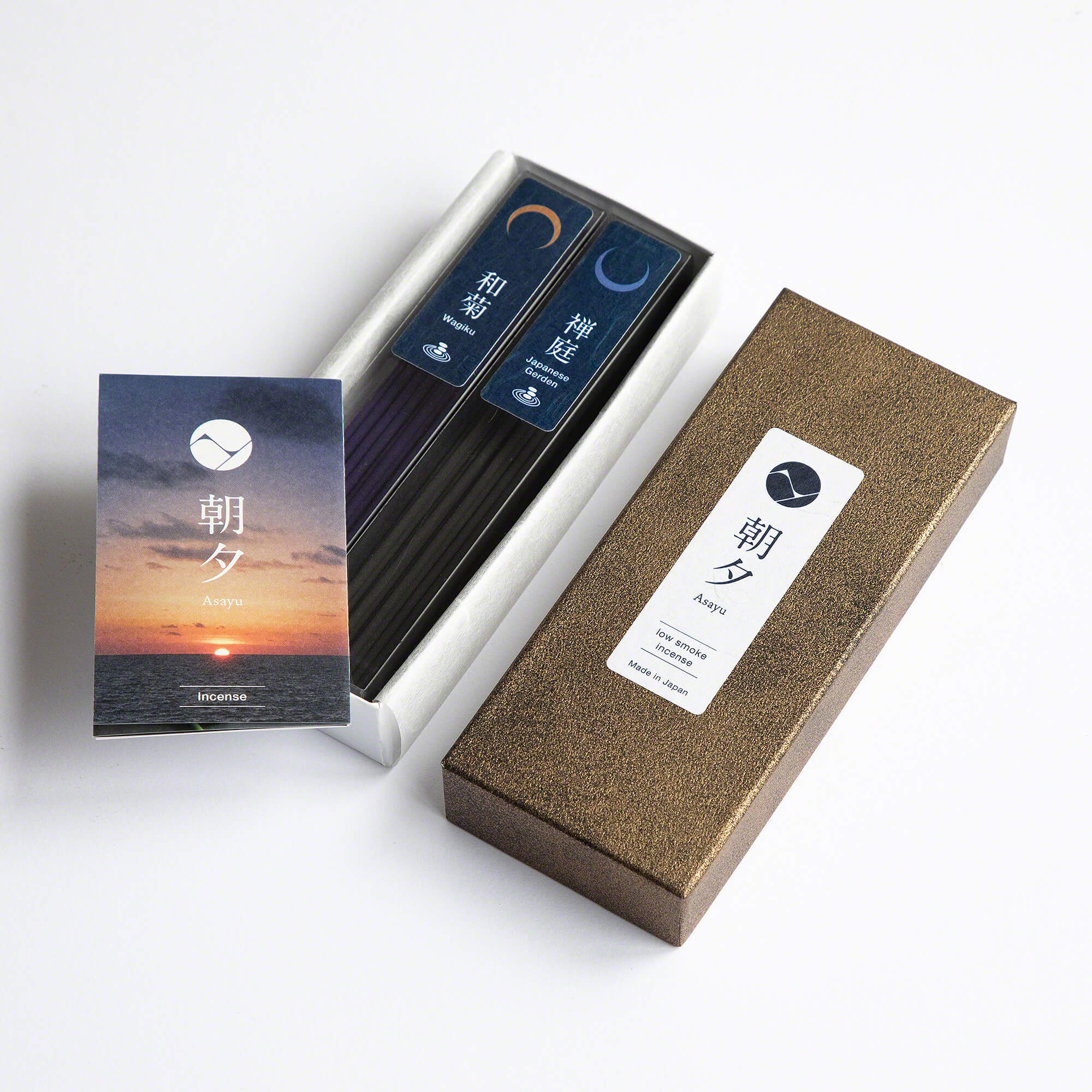 Zen incense sticks box with asayu catalog