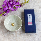 white lotus incense holder with sakura incense box