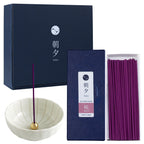 white lotus incense holder with sakura incens box and blue gift box