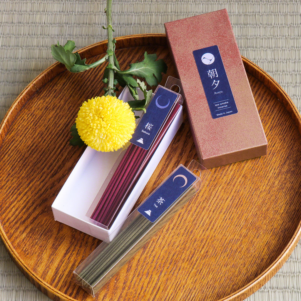 Japan incense sticks box with yellow flower