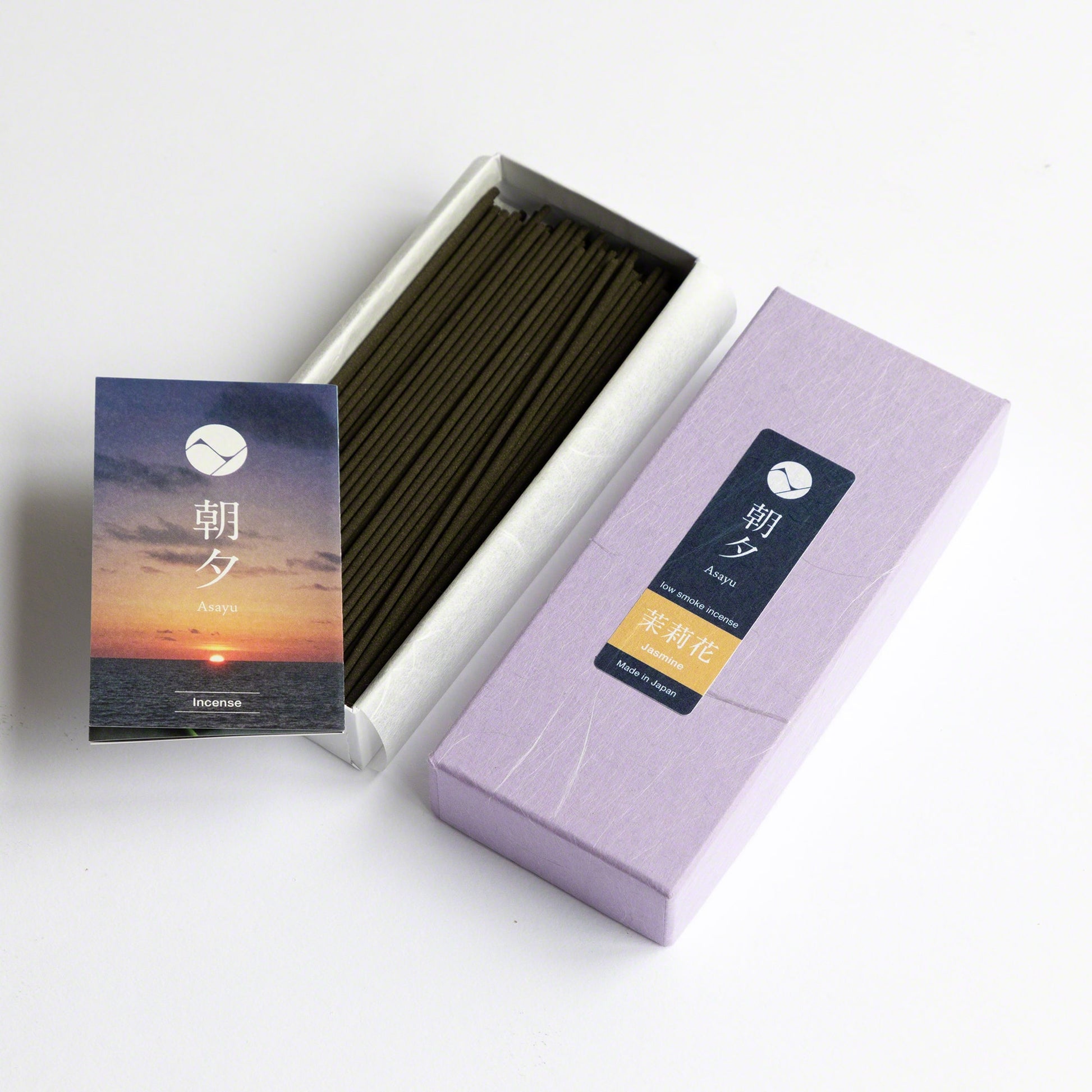 Asayu Japan Jasmine Low Smoke Incense Sticks box with mini catalogue