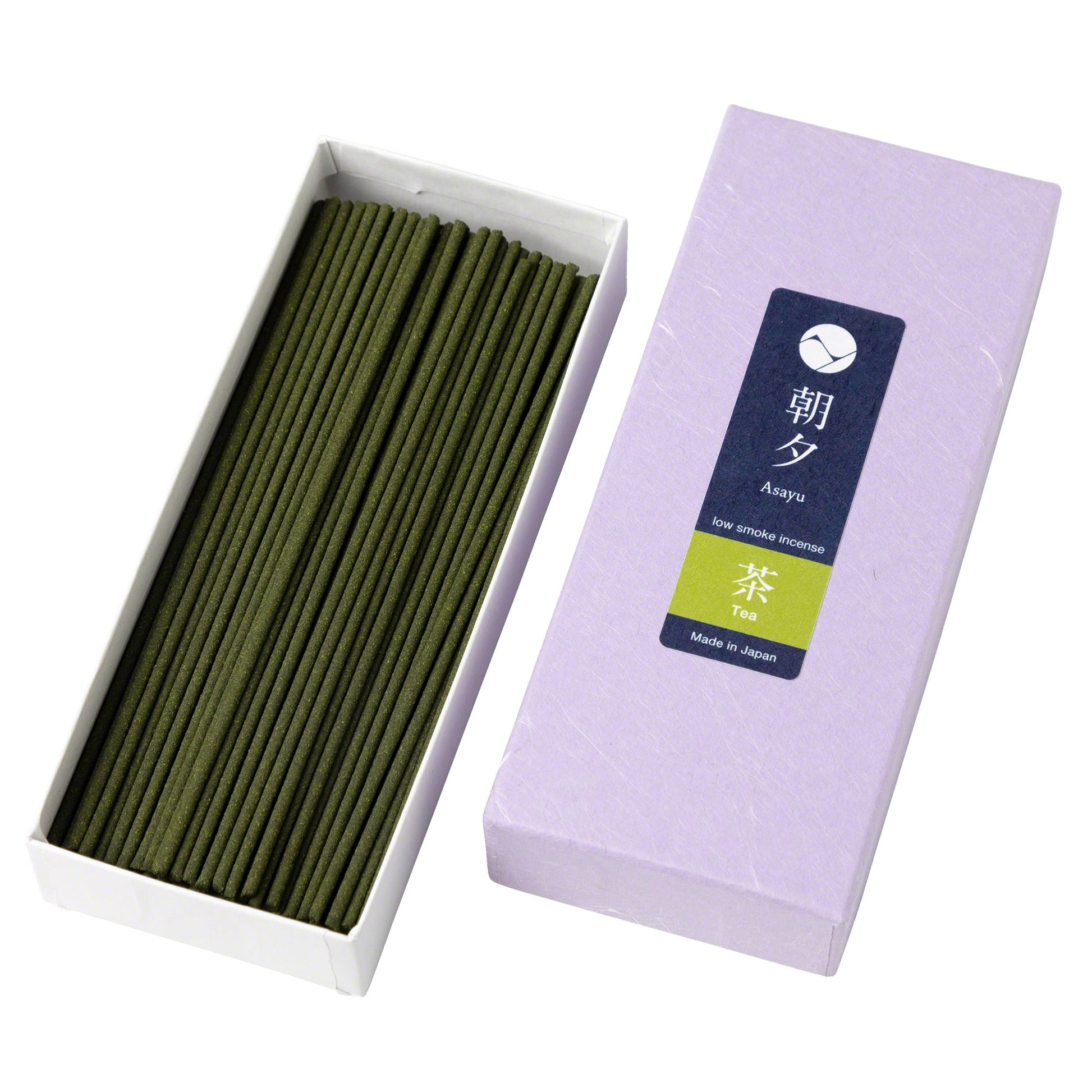 Matcha Green Tea Low Smoke Incense Sticks by Asayu Japan in an open box