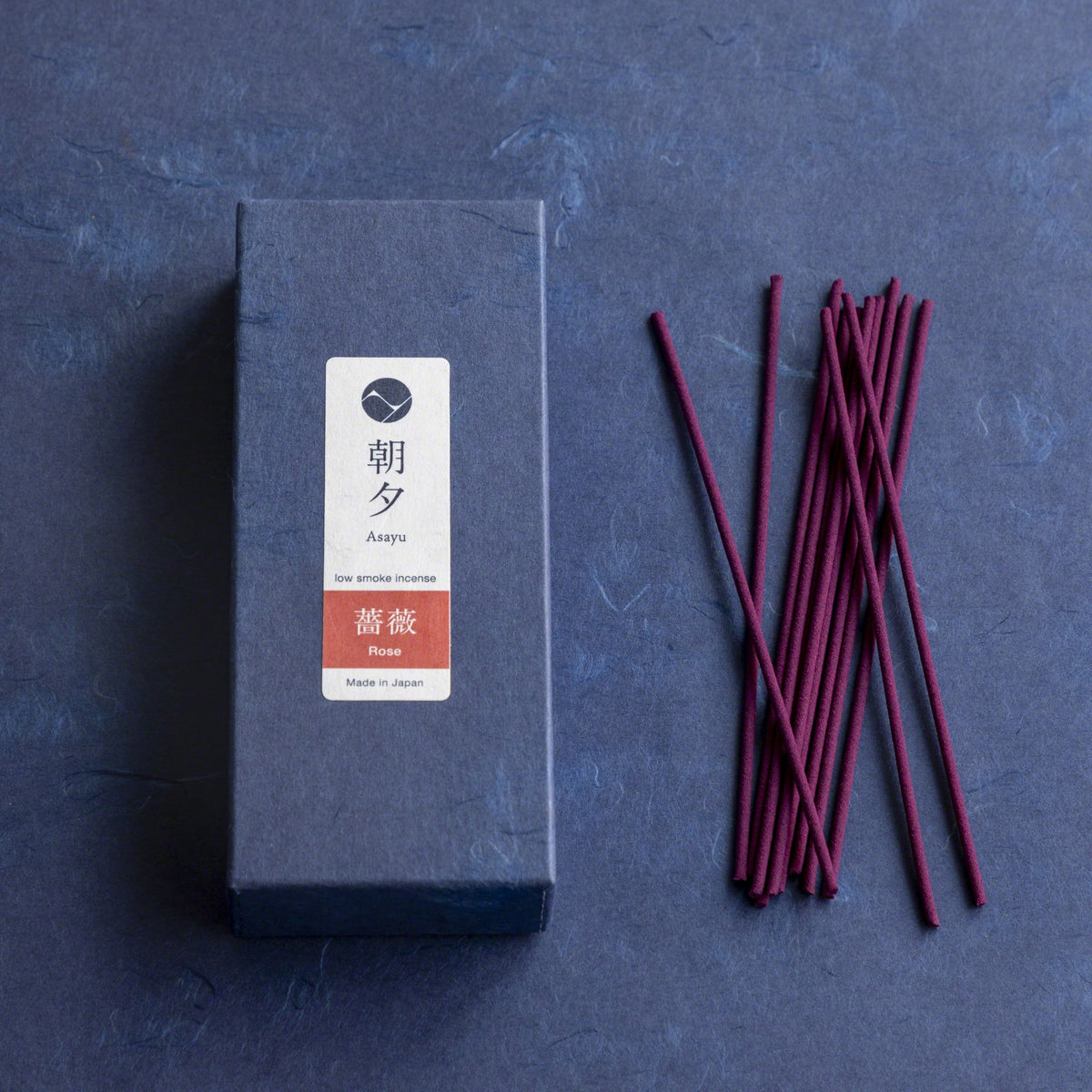 Box of Asayu Japan Rose Low Smoke incense with sticks outside