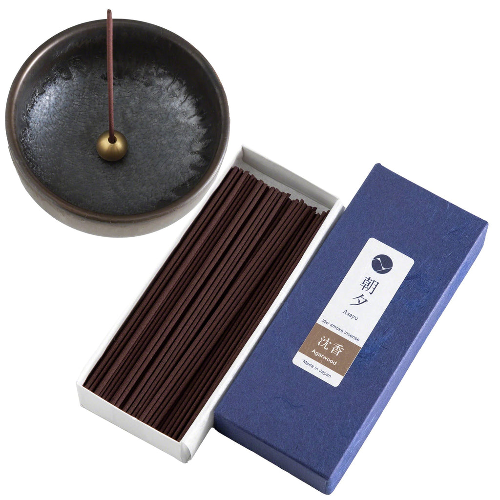 [ Free Shipping all over the US ]  100% Made in Japan Low Smoke Incense Gift Set  [ Agarwood Incense Sticks  + Zen Incense Holder and Burner Stand ] || Our low smoke incense set is manufactured in Awaji island, Japan's leading area in incense making with natural materials. Perfect for Yoga and Meditation.