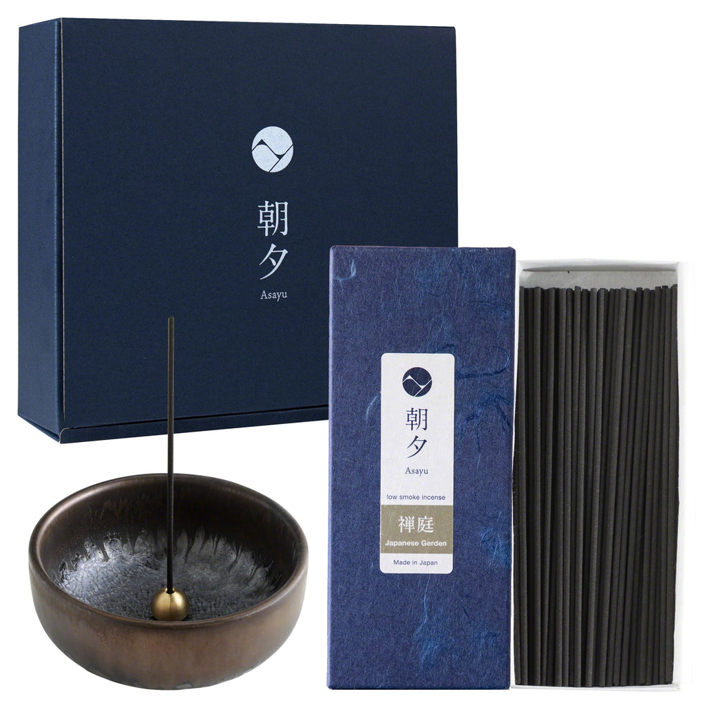 [ Free Shipping all over the US ]  100% Made in Japan Low Smoke Incense Gift Set  [ Japanese Zen Garden Blend Incense Sticks  + Zen Incense Holder ] || Our low smoke incense set is manufactured in Awaji island, Japan's leading area in incense making with natural materials. Perfect for Yoga and Meditation.