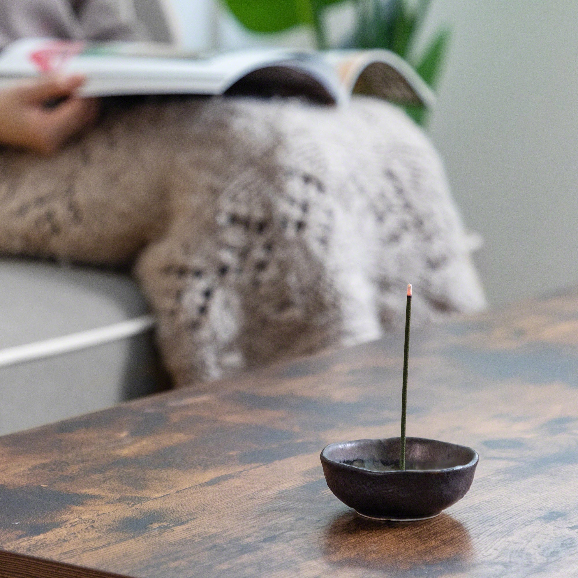 Small Zen Incense Glazed Ceramic Incense Holder || Asayu Japan