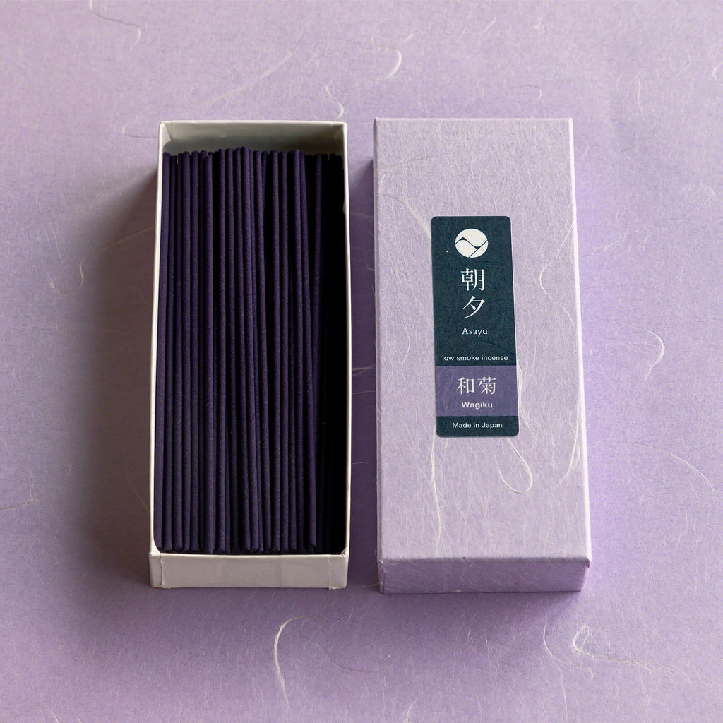 Wagiku Japanese Chrysanthemum Low Smoke Incense Sticks by Asayu Japan open box